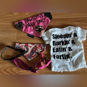 White Dog Shirt with Black Text